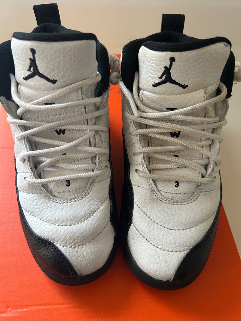 Jordan Kids White and Black Retro Style Sneakers